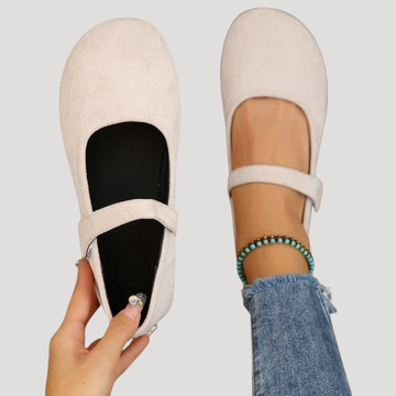 Women's Suede Mary Jane Ankle Strap Round Toe Flats