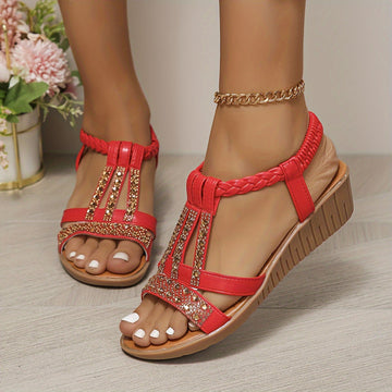 Women's Orthopedic T-Strap Wedge Sandals