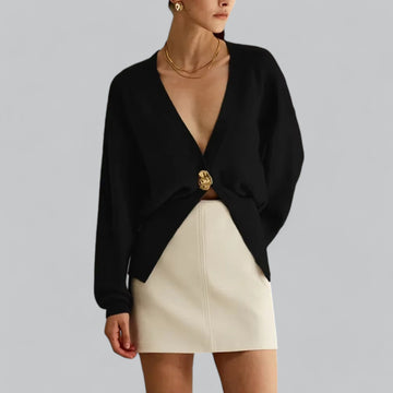 Chic V-Neck Single Breasted Women's Cardigan
