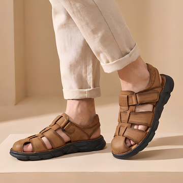 Men's Sandals Closed-Toe Fisherman Adjustable Velcro Straps