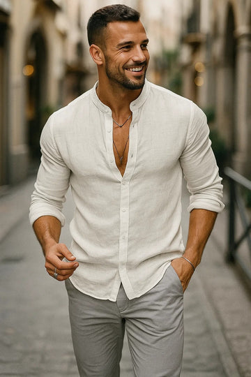Men’s 3/4 Sleeve Casual Shirt – Relaxed Fit for Effortless Style