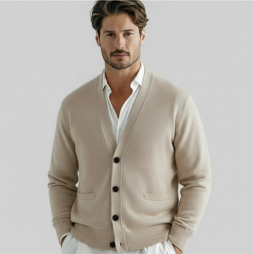 Men’s Classic V-Neck Cardigan – All-Season