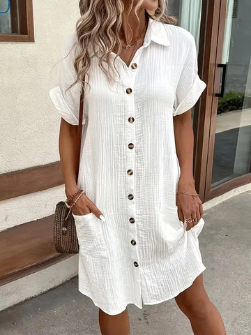 Women's Midi Shirt Dress Relaxed Fit