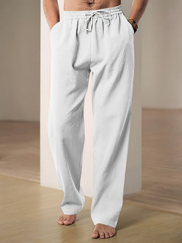 Men’s Loose Fit Drawstring Trousers with Elastic Waist and Side Pockets